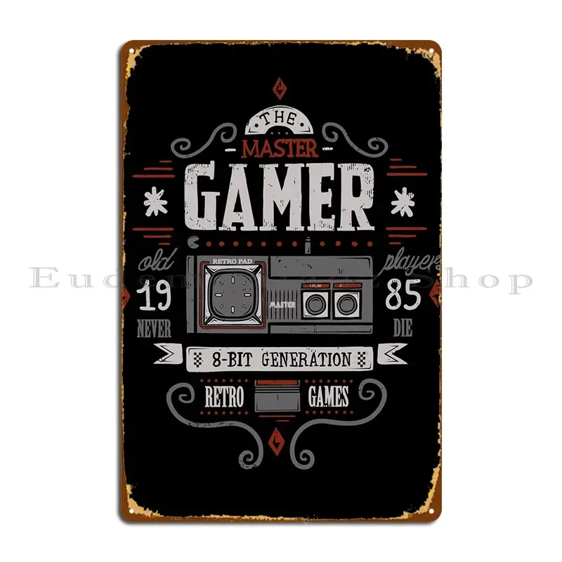 Retro Gaming Master Metal Plaque Rusty Club Club Bar Designing Club Tin Sign Poster
