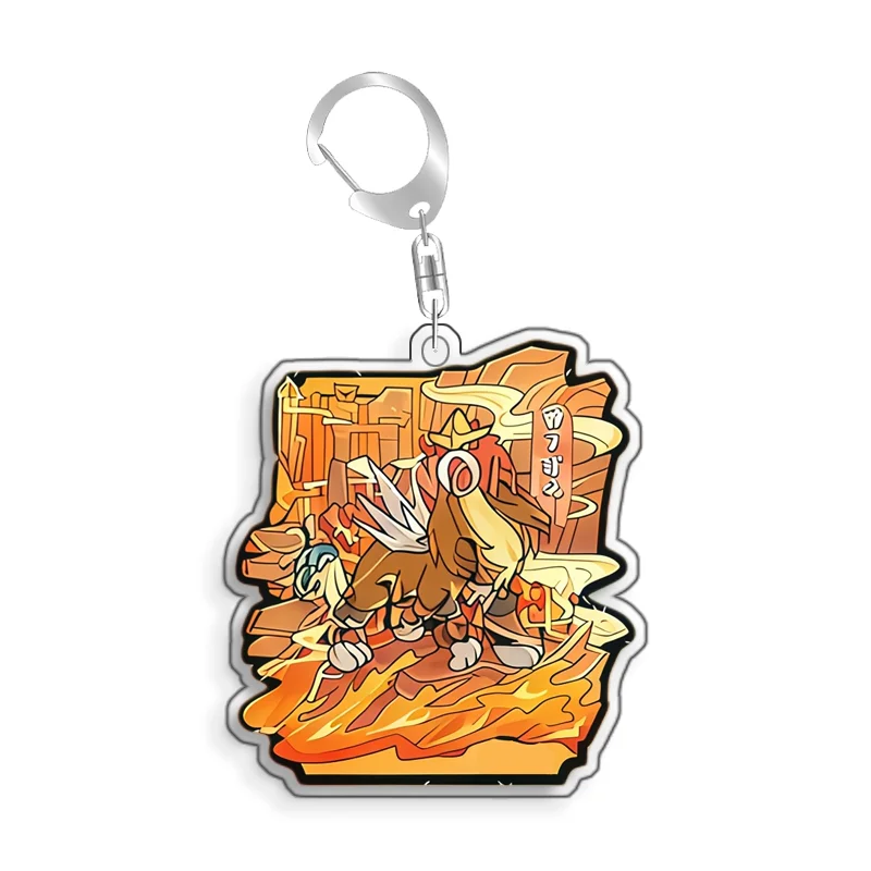 For Pokemon Elf Qikchu Charizard Eevee Gengar Psyduck original Acrylic selfmade cute Cartoon Anime Keychain Pendant Toy gift 5cm