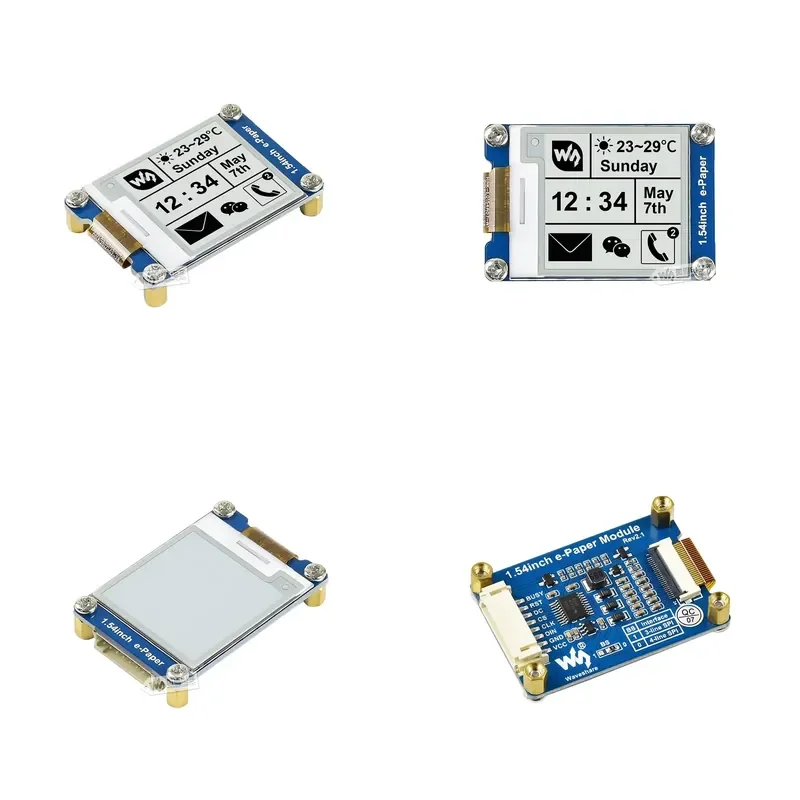 1.54-Inch SPI black and white two-color e-paper HAT ink screen display module, support partial refresh 200 * 200 for