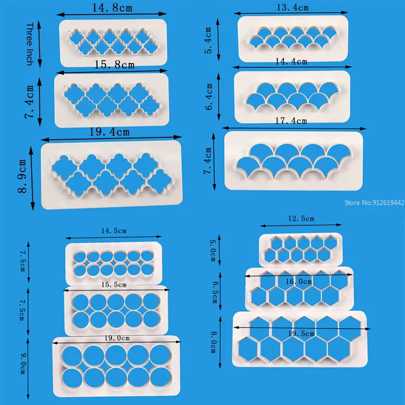 3pcs Plastic Cutting Molds Hexagon/Round/Square/Scales/Morocco Geometric Shape Clay Cutter Designer Diy Earring Pottery Tools