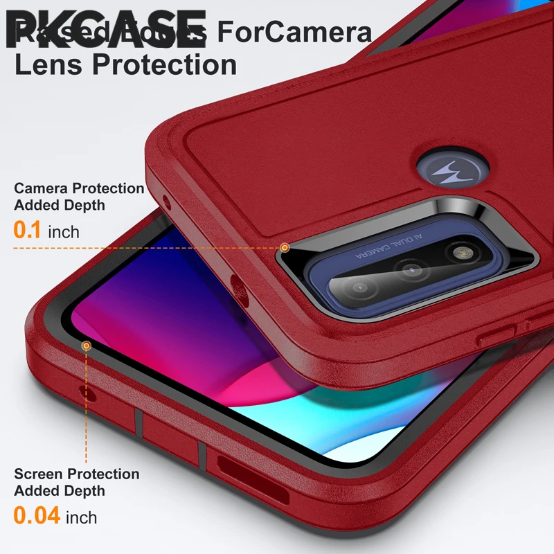 PKCASE 3 in 1 Hybrid Armor Shockproof Cover For Moto G Stylus 5G G Power 5G 2025