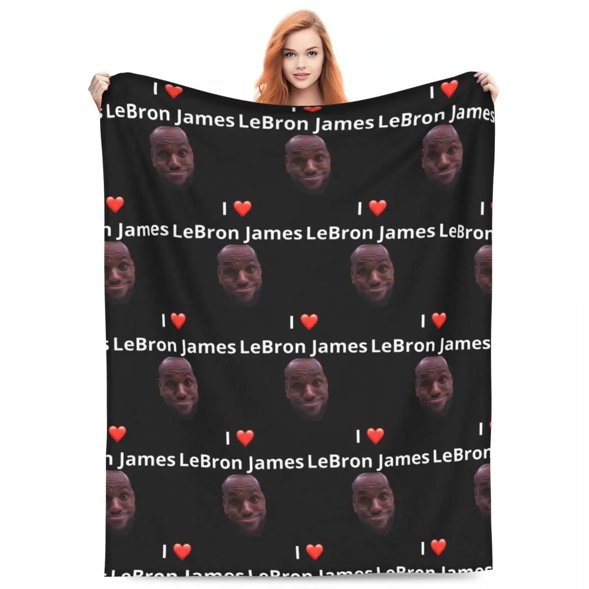 I Love Lebron James Blanket Flannel Sofa Throw Blanket Super Soft for Couch Bedding Throws Bedspread Quilt