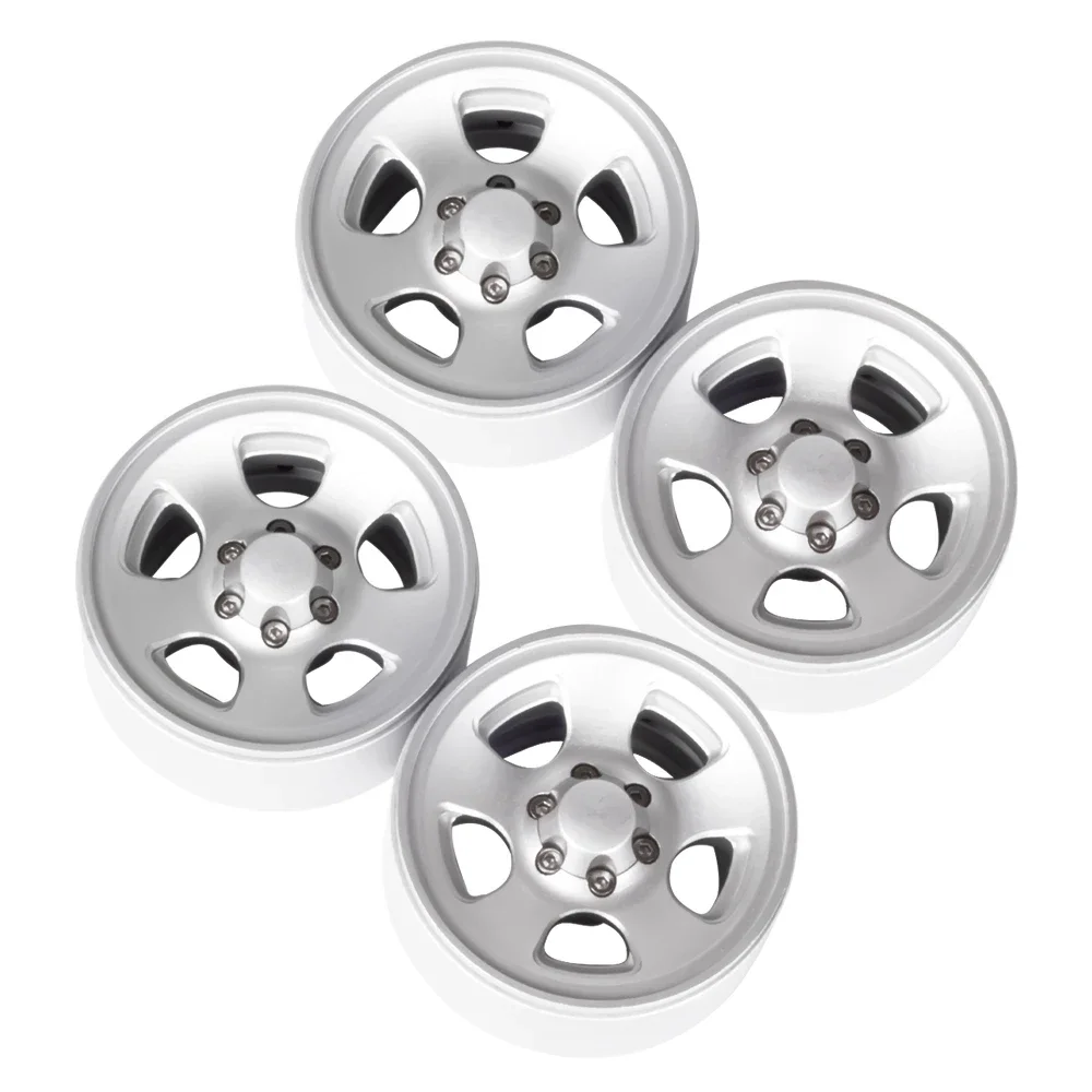 4Pcs Aluminum 5 Spokes Classic 1.9 Beadlock Wheels Rim for 1/10 RC Car Crawler Axial SCX10 TRX4 Bronco MST CFX 86100 YK4102 TF2