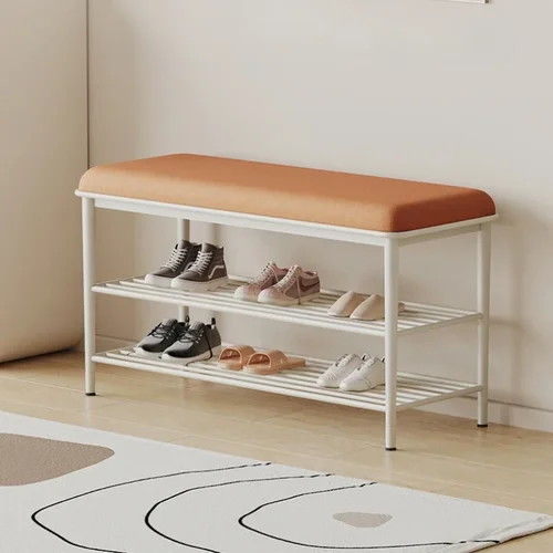 북유럽 윈드 슈 정리함, 크리에이티브 더블 레이어 신발 캐비닛, 부드러운 가방 쿠션, 복도 벤치, 안정적인 하중 지지 홈 가구 