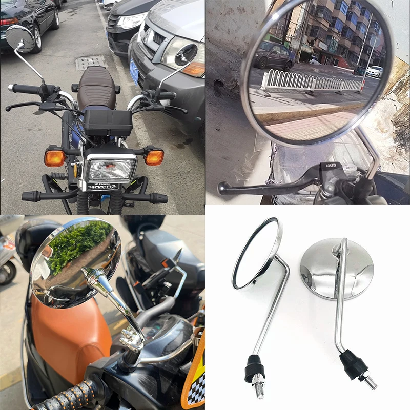 Motorrad-Rückspiegel Elektrische Fahrrad-Rückspiegel Moped-Seitenspiegel 8mm 10mm Rund