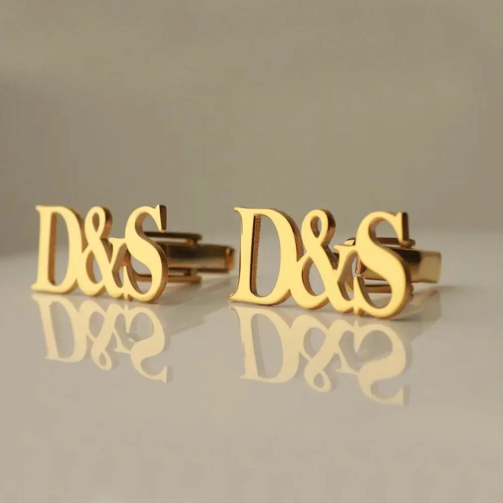 Customized Initials Cufflinks, Stainless Steel Minimalist Cufflinks, Personalized Fashion Cufflinks, High-end Special Gifts.