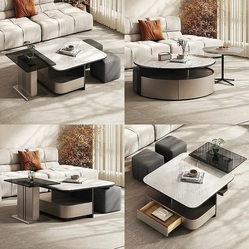 Y80 Italian Minimalist Living Room Coffee Table & TV Stand Set Designer Home Furniture