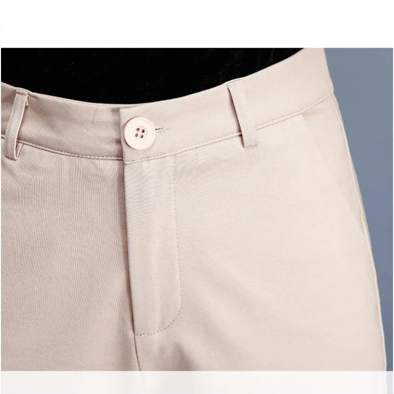 Spring and Autumn Women's Solid High Waist Skinny Suit Harem Plus Size Button Fashion Casual Office Lady All-match Trousers