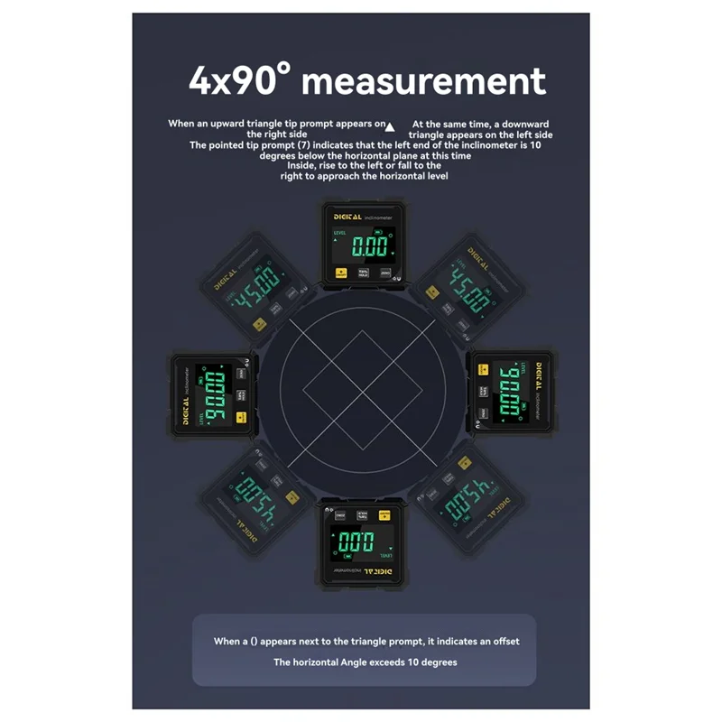 Деревообрабатывающие инструменты, 4-сторонний магнитный инклинометр, цифровой прибор для измерения угла с измерением наклона