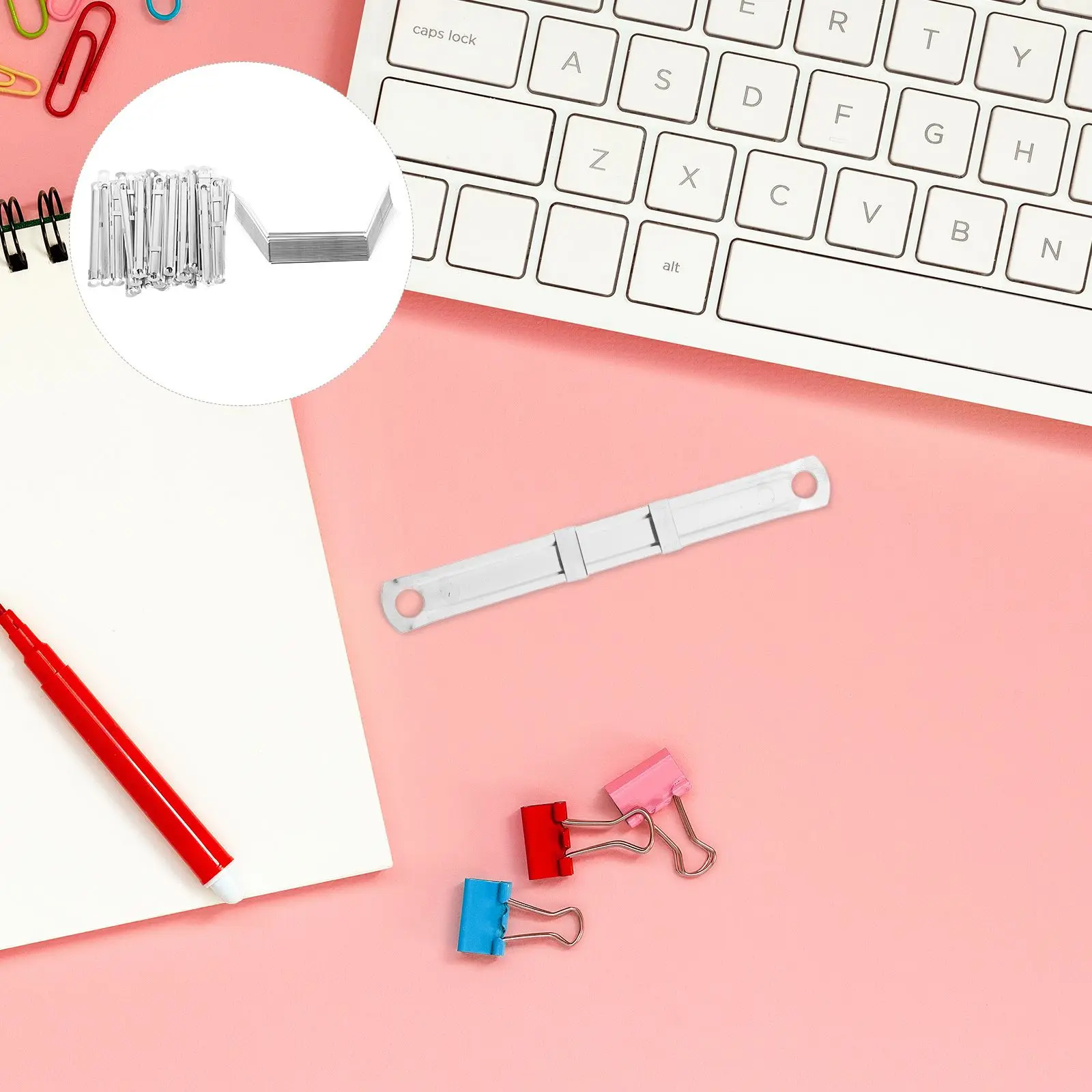 100 Pcs Metalbindingclipbindingringbindingstrip Stationery Clips Supplies Stitching Practical Bookbinding Office