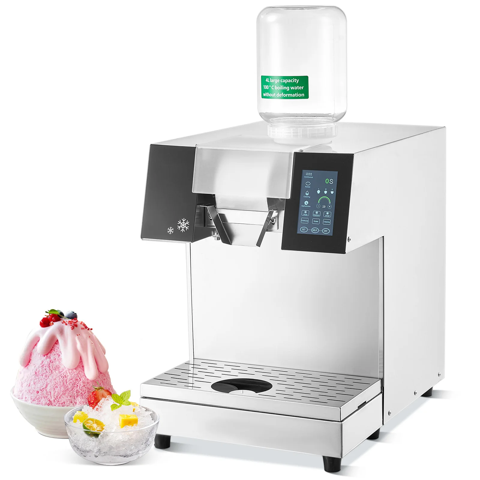 VEVOR Commercial Snowflake Ice Machine Snowflake Ice Maker Stainless Steel Electric Snow Cone Maker Ice Cream