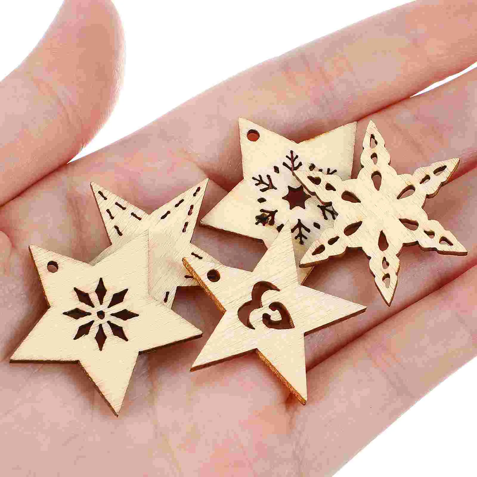 Christmas Tree Pendant Decorations Wooden Ornaments Pendants Craft Dining Table