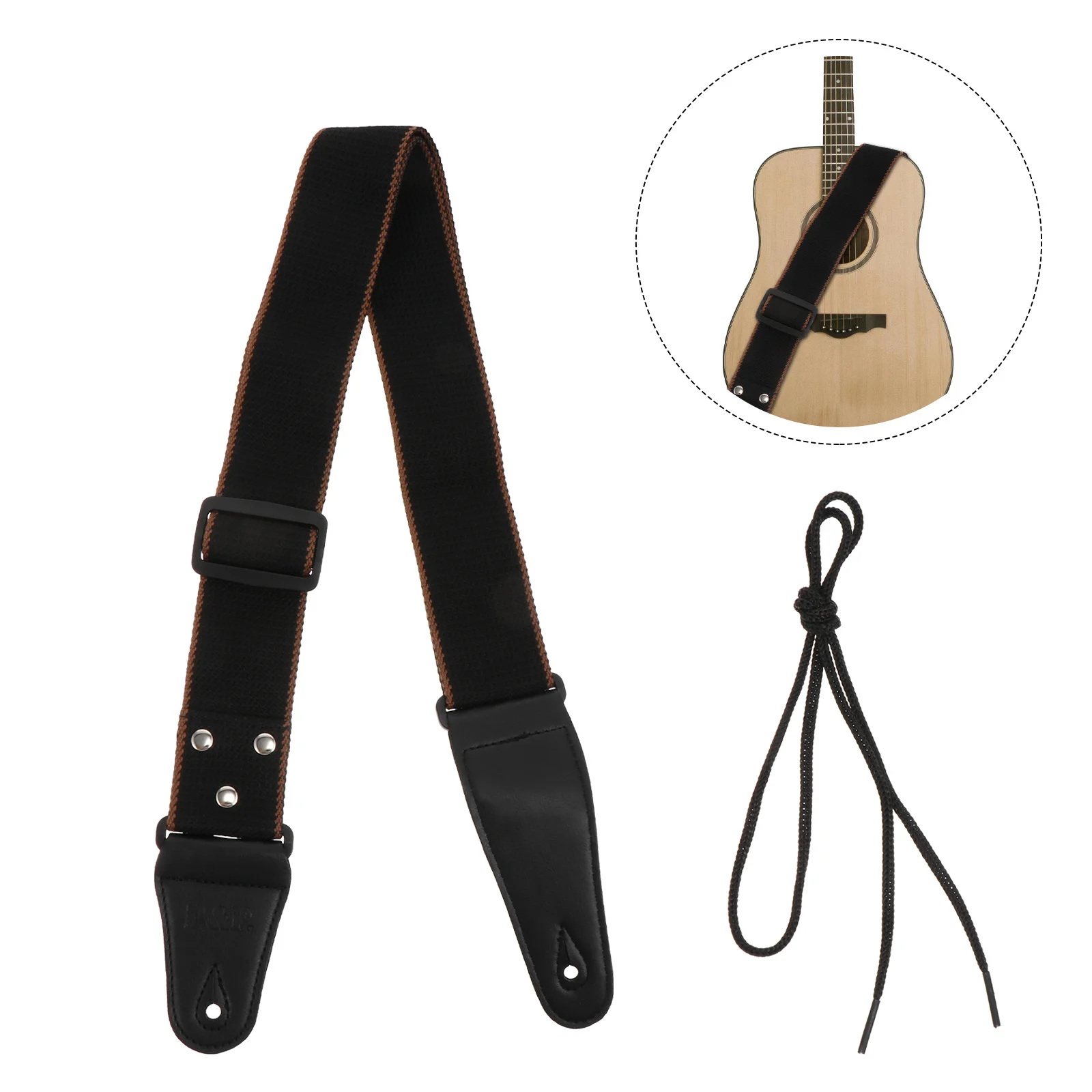 

1pc Guitar Strap Cotton Adjustable Retro Design Non-Slip Durable Instrument Accessory For Music Performance Outdoor Party