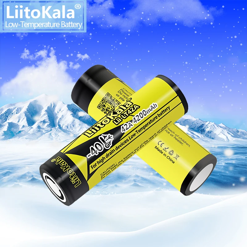 1-10PCS LiitoKala Lii-LT42A 21700 4200mah 3.7V Rechargeable Battery 45A High Power Discharge for -40° Low-temperature battery