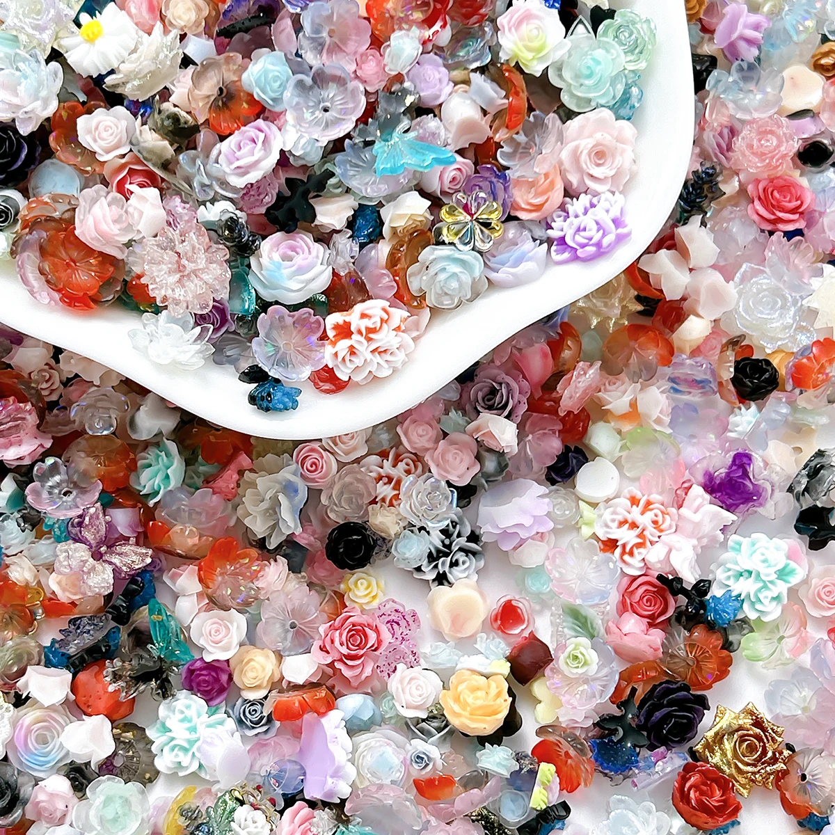 50PCS Sweet Five-petal Flower  - огляд і ціна Resin Art Rose Petals