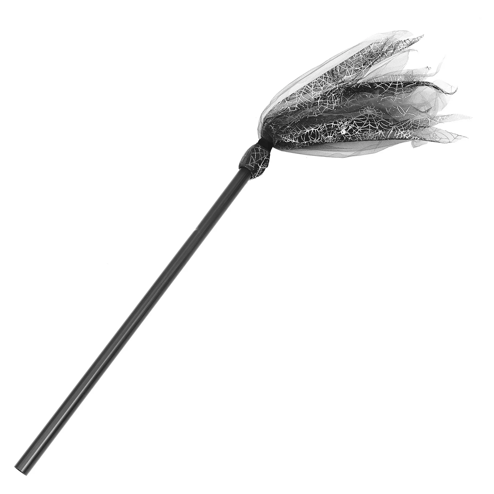 Accesorio de palo de escoba de bruja para Halloween, accesorio de Cosplay de fiesta cubierto de gasa, disfraz de mago, suministro de Escenario, escoba