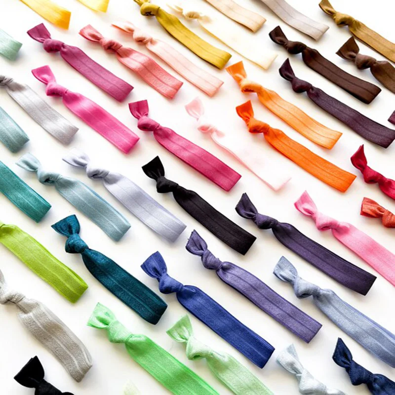 50Pcs 100Pcs Random Solid Color Headband FOE Knot Hair Ties Elastic Hair Band Ponytail Holder Hair Accessories Bracelet