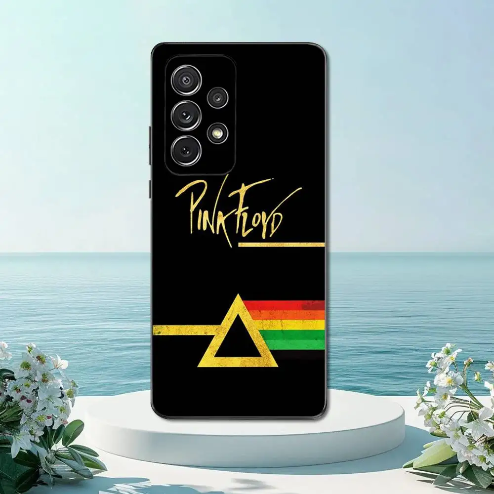 พี-พิงค์ เอฟ-ลอยด์เคสโทรศัพท์สำหรับซัมซุง S22,S21,S20,S10,S9,S25,S24,S23,อัลตร้า,FE,พลัส,ไลท์,ซิลิโคนอ่อนนุ่มปกสีดำ