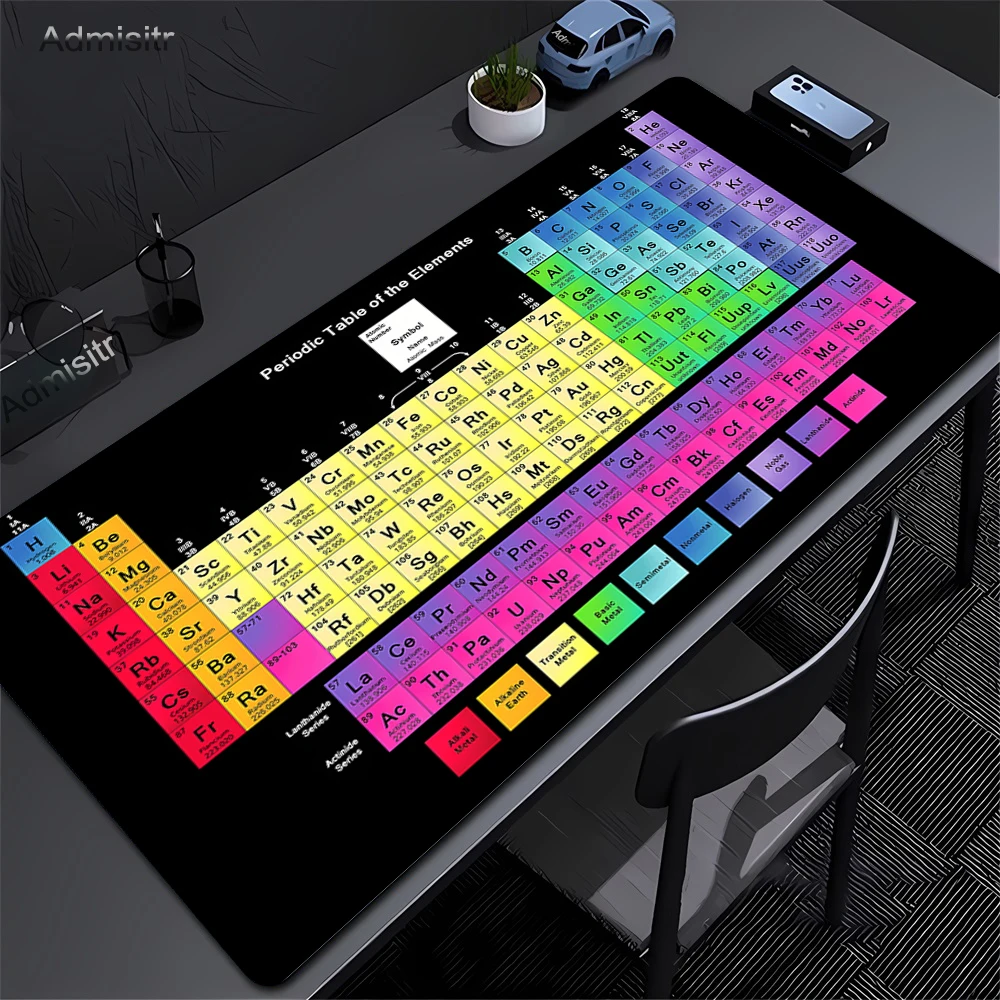 Periodic Table Mouse Pad Color Gaming Mousepad Offices Accessories Laptop Office Rubber Non-Slip Rubber Stitched Edge Deskpad