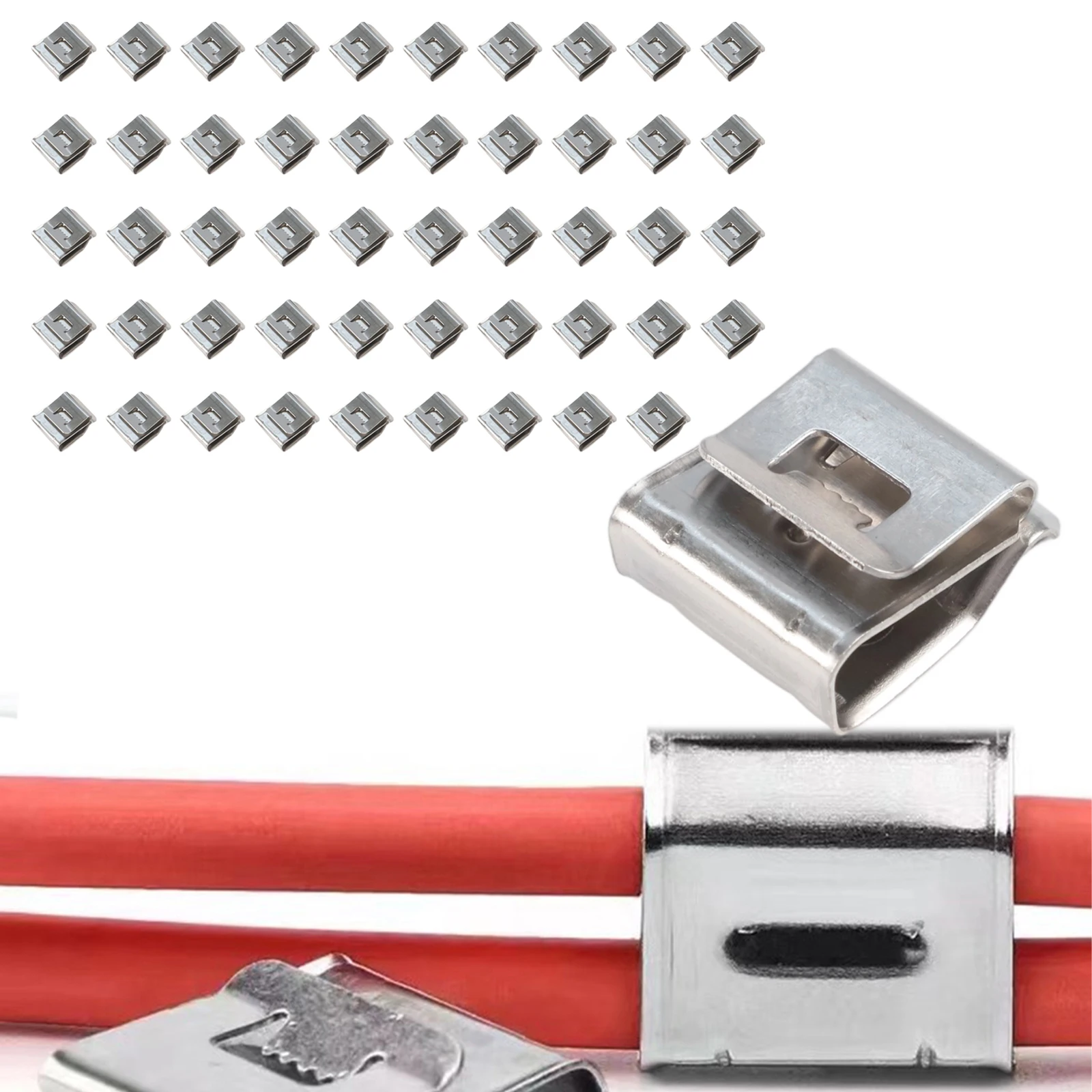 50x Photovoltaic Cable Clip Solar Cable Clamp Secure Cable Management Applicable Wire Diameter 6-6.5mm Compressive For Cable