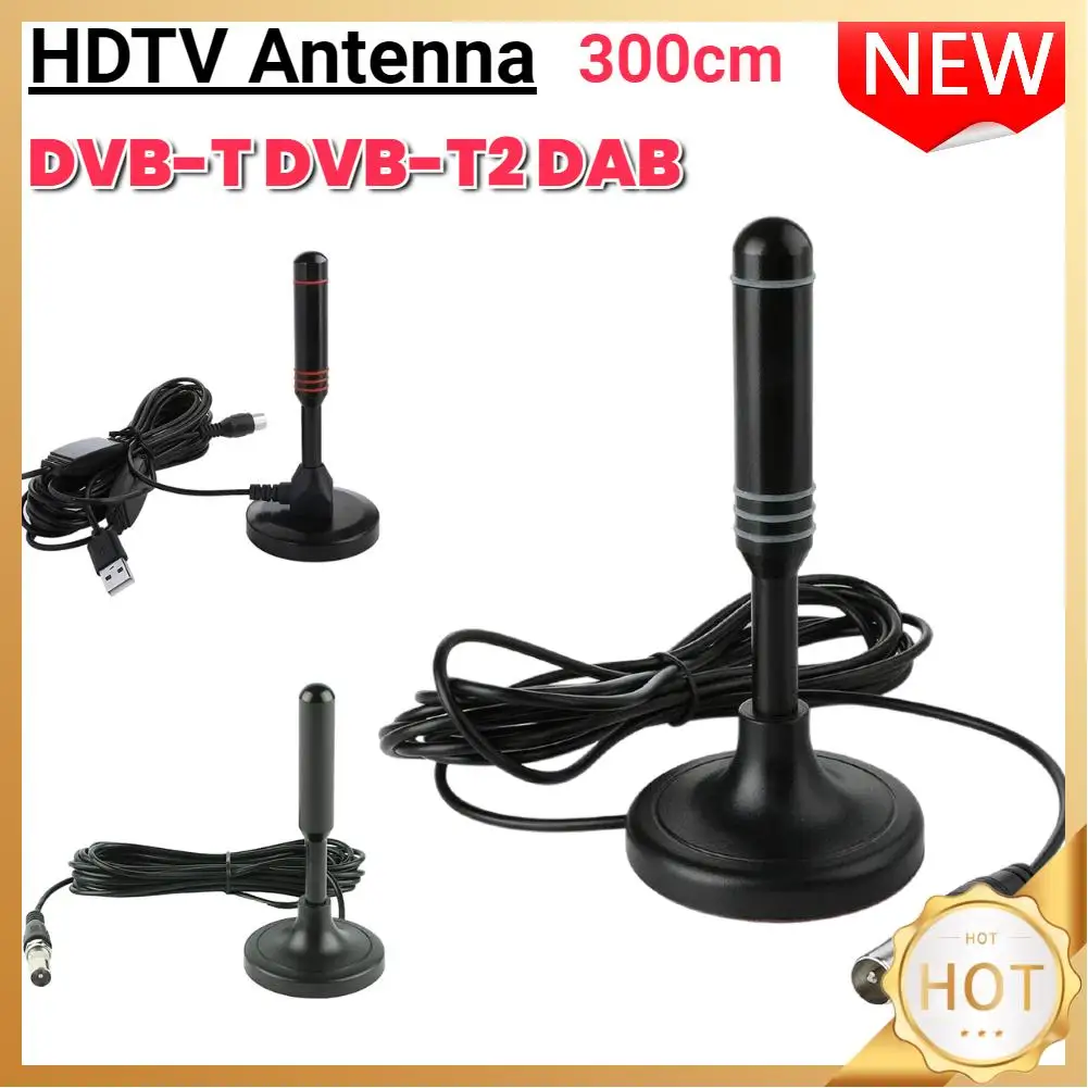 

HDTV Antenna 300cm Coax Cable Digital Receiving Antenna DVB-T DVB-T2 DAB Indoor Outdoor Digital HD Freeview Aerial for Smart TV