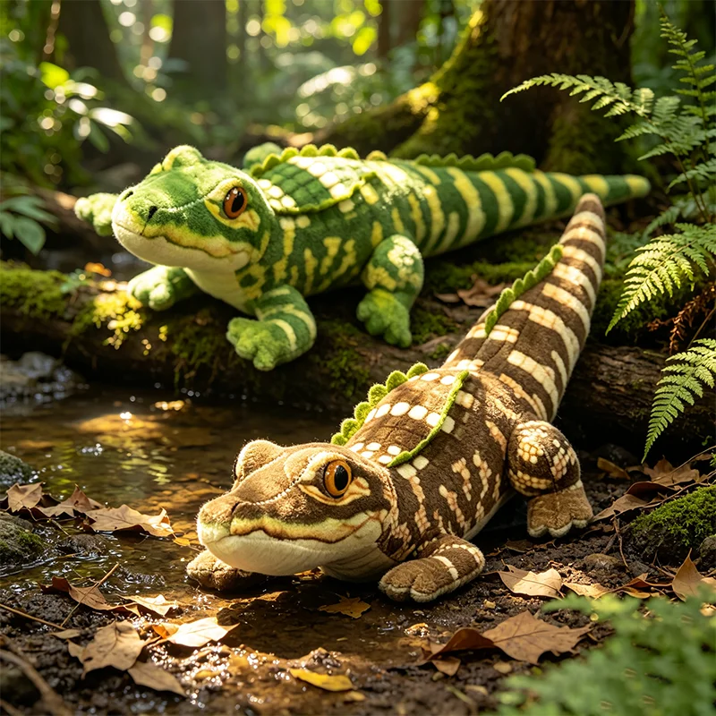 Simulation Cute Long Crocodile Plush Toys Soft Green Brown Realistic Reptile Pillow Doll Home Decoration Boy Kids Birthday Gifts