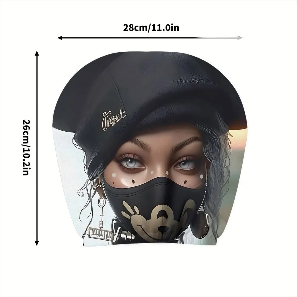 Universal Modern Cartoon Printed Car Headrest Cover 2Pcs Unfilled Polyester Lightweight Durable Auto Head Protector Fashion Car