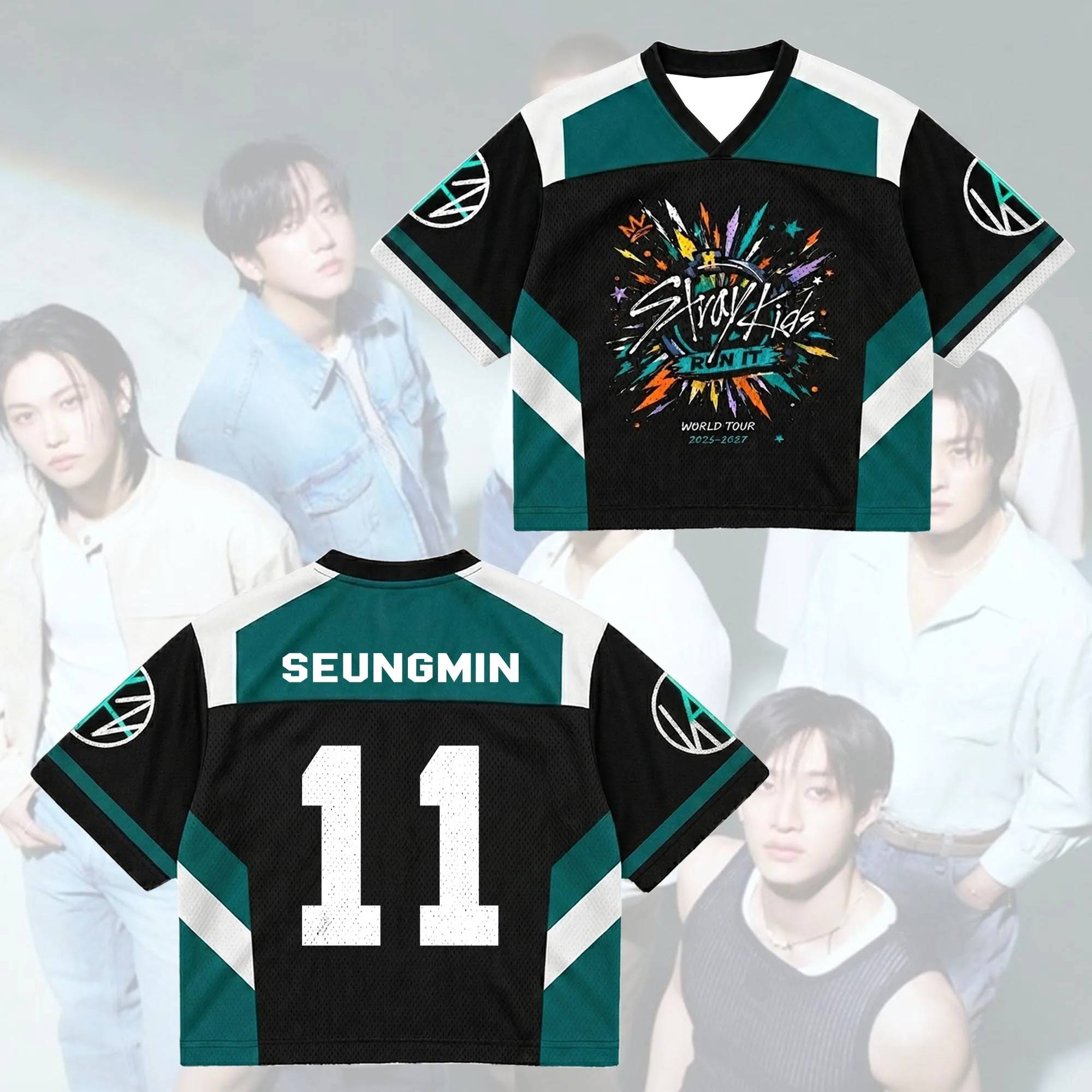 2026 Stray Kids Run It World Tour 3D-gedrucktes Jersey Herren Sommer Outdoor T-Shirt Atmungsaktiv Schnelltrocknend Streetwear Kleidung – Detail 8