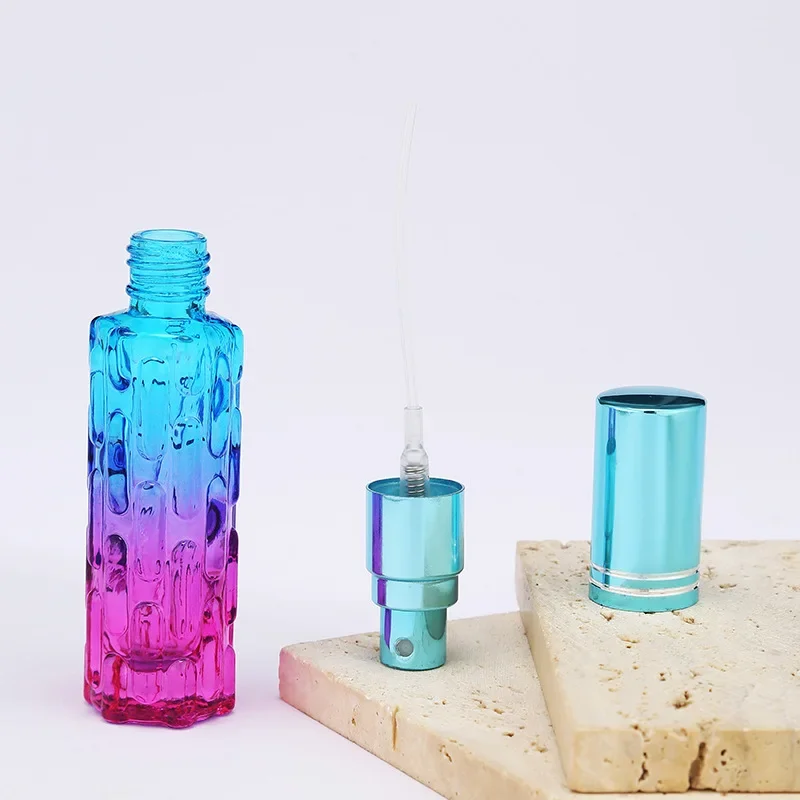 10 Dual-Color Gradient Perfume Dispenser Bottle Bitter Melon Glass Spray Bottle Portable Sample Bottle Empty Bottles Косметика