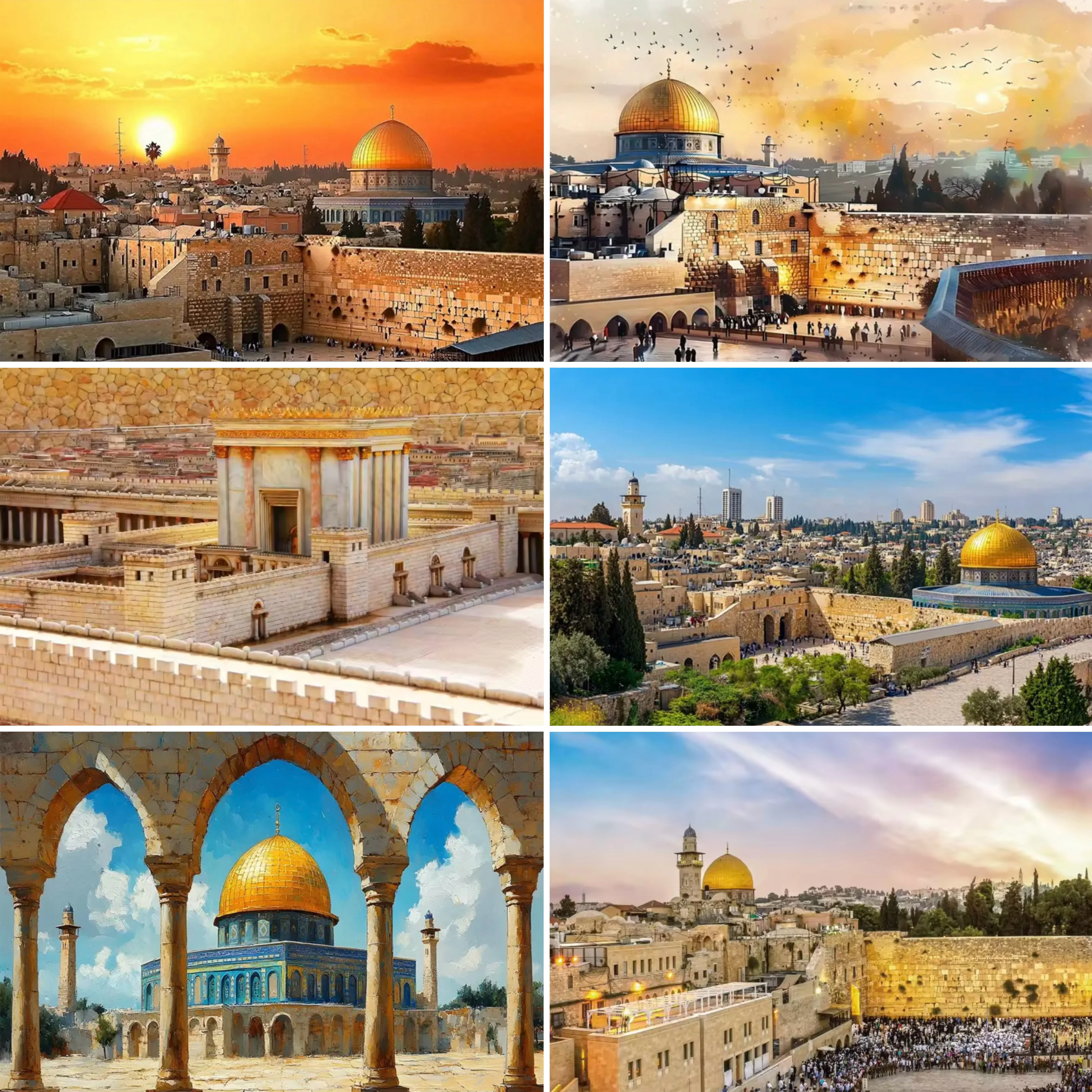 

Jerusalem Party Decor Photo Background Jewish New Year Western Wall Temple Ancient City Wall Landscape Religious Art Backdrop