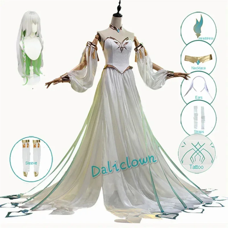 

Игра GenshinImpact Nahida The Greater Lord Rukkhadevata, платье для косплея, парик, обувь, сексуальная униформа, наряд для вечеринки, женский костюм аниме