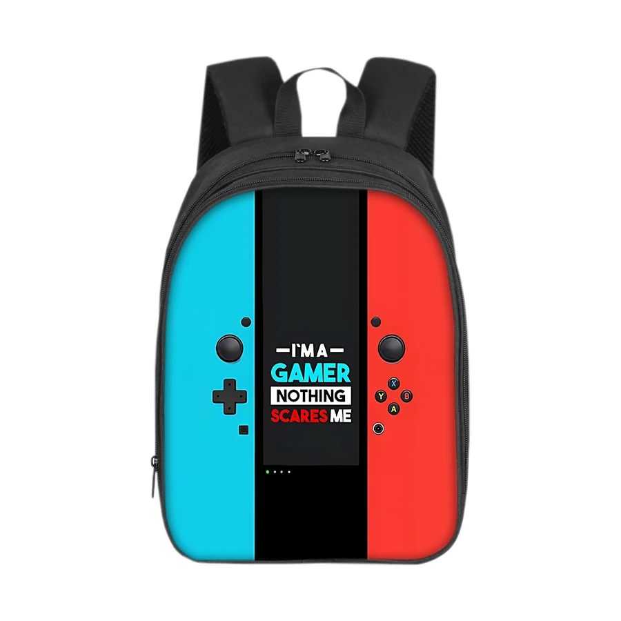 Casual Games Console Pattern Double Layered Backpack for Boys/Girls Best Gifts 2D Flat Cartoon School Bag for Children