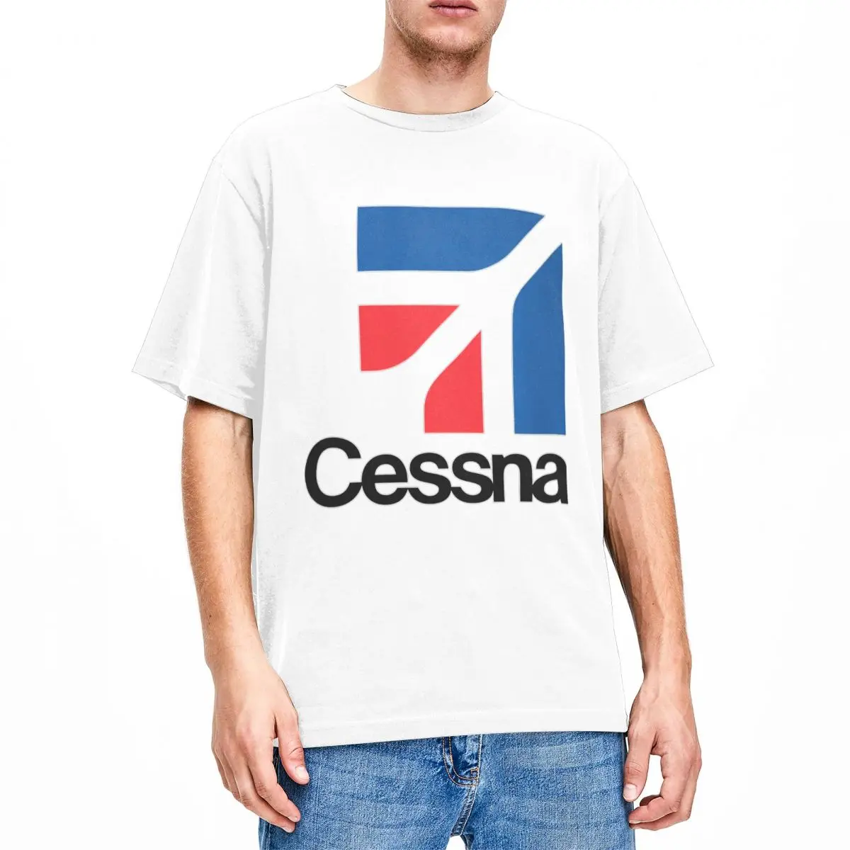 Cessna Logo T Shirt Beach American Aircraft Manufacturer Funny T Shirts Cotton Tee Shirt For Men Short-Sleeved Casual Top Tees