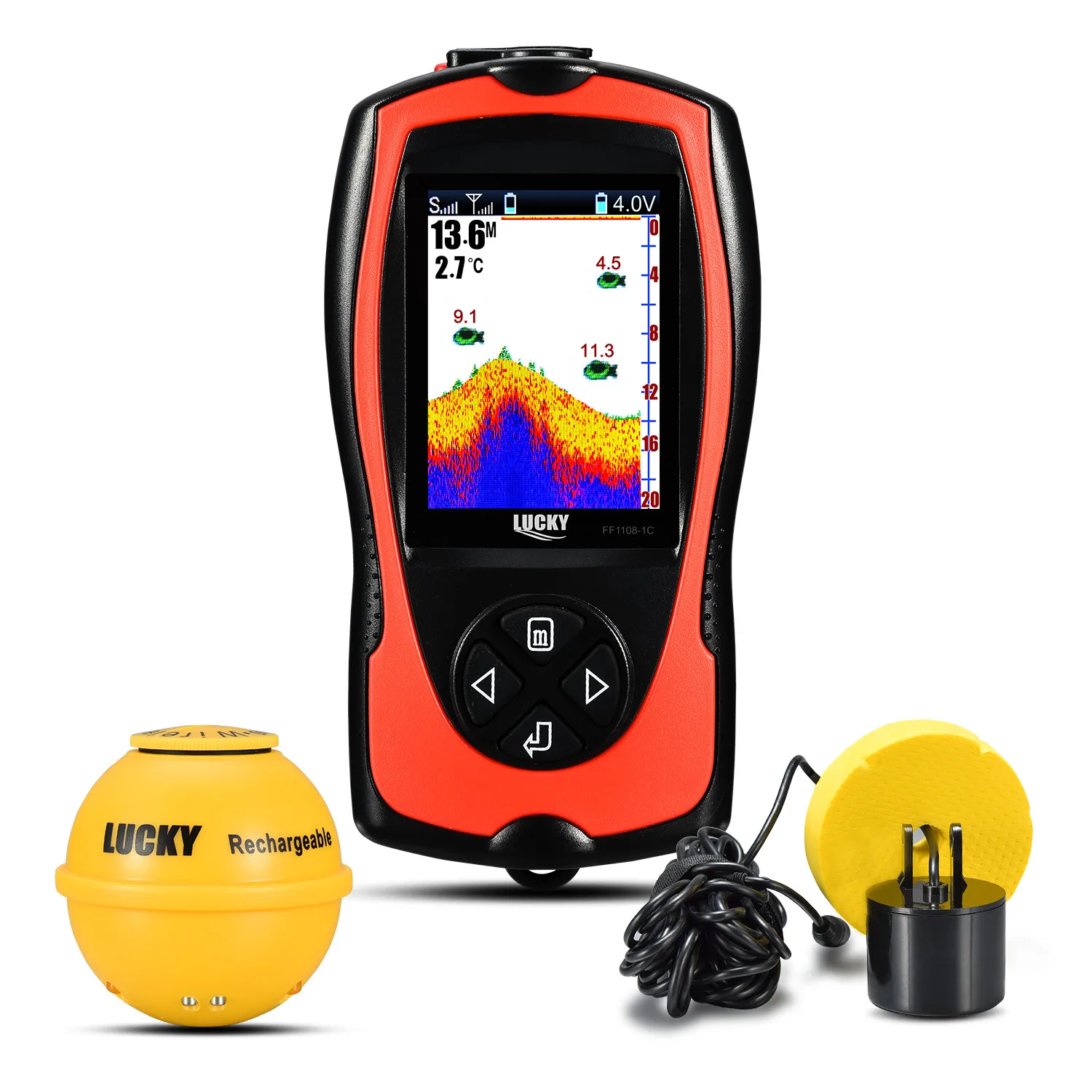 

LUCKY-Portable Echo Sounder for Ice Fishing Depth Sonar Alarm Waterproof FF1108-1CLA