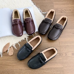 Women's Winter Outdoor Anti-ski Boots Casual Comfortable Warm Plush Small Leather Shoes Fashionable Women's Shoes