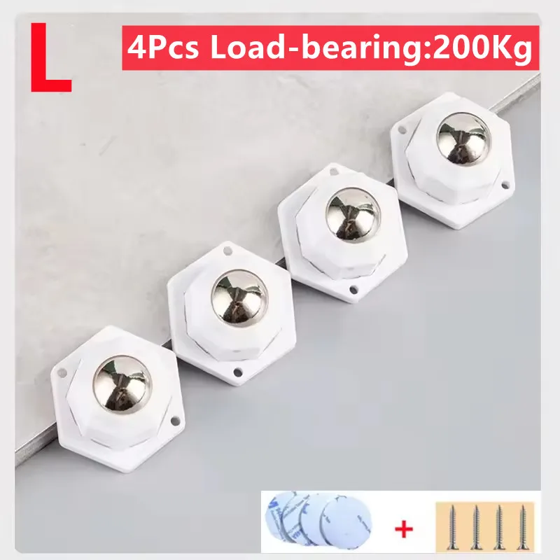 4 Stück selbstklebende Lenkrollen, super tragend, 2/3/4/5 Perlen, Universal 360 ° Rotierende Räder für die Aufbewahrungsbox für Haushaltsgeräte