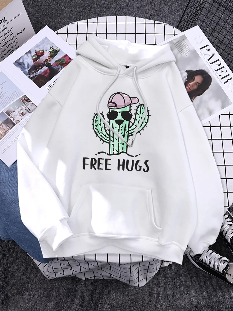  Free Hug From Spiny Cactus Design Hoody Womens Cartoons Casual Clothes Fashion Street Pullover Multicolor New Female Hoodies 