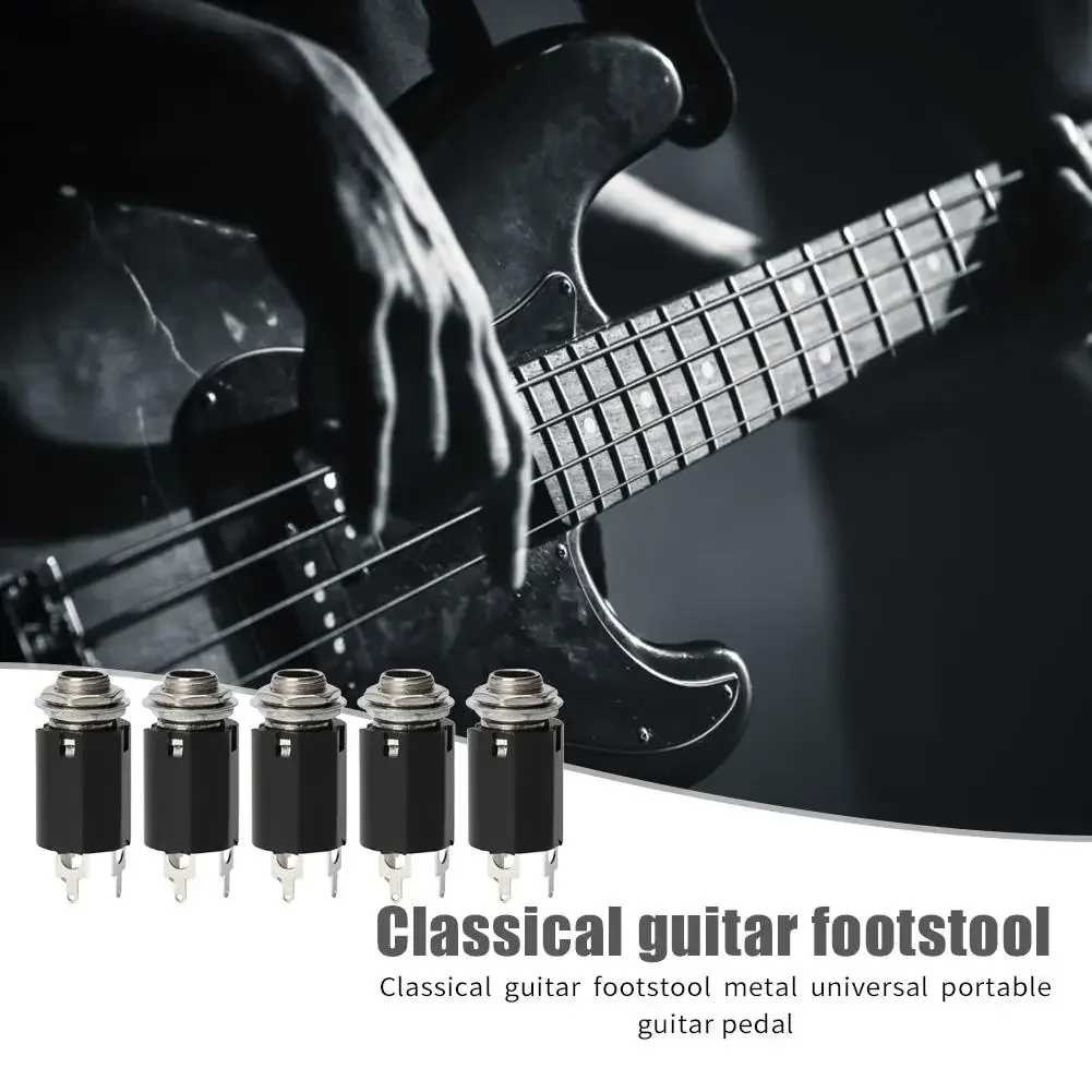 5-50pcs Guitar Stereo Output Plugs for Electric Guitars Bass EQ Jack Socket 6.35mm Jack Pickup Female Output Socket