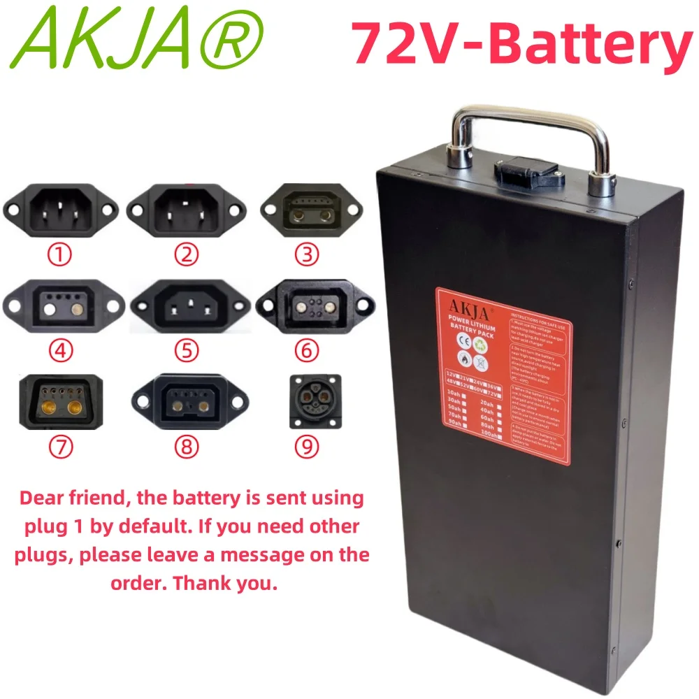 Air fast transportation 72V New Full Capacity Power 18650 Lithium Battery 20ah-100ah Lithium Battery Pack Suitable for 250-2000W