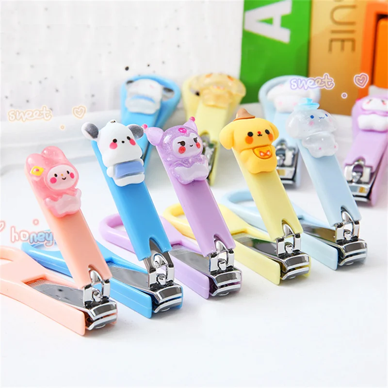 Hello Kitty Nail Clippers Cinnamoroll Kuromi My Melody Pompompurin Pochacco Cute Cartoon Portable Nail Clipper Manicure Tool