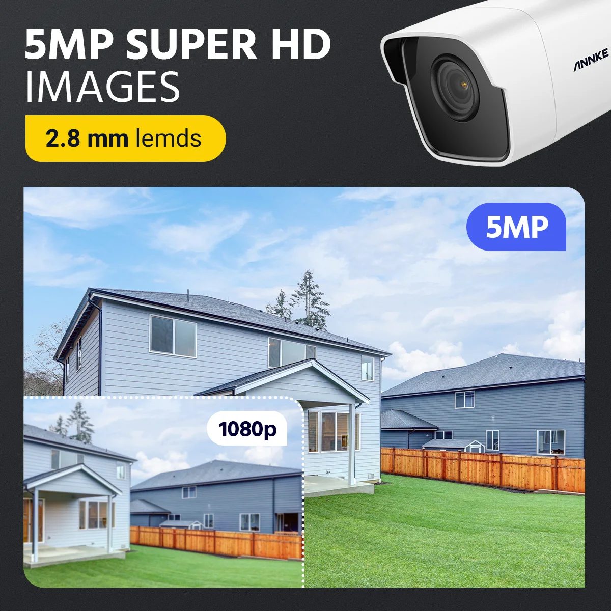 ANNKE – système de caméra de sécurité Ultra HD 5MP, 8CH DVR, avec 4 pièces, Vision nocturne en couleur, Kit de vidéosurveillance intérieure et extérieure