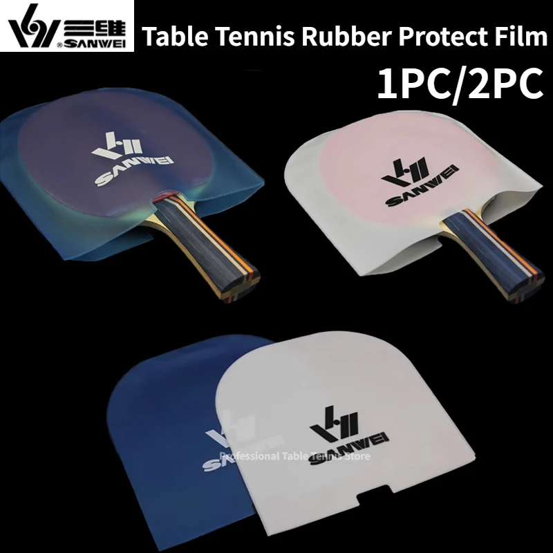 SANWEI Double-Sided Table Tennis Racket Protective Film Dust-proof Anti-Oxidation Table Tennis Bat 1/2pcs Rubber Protector Cover