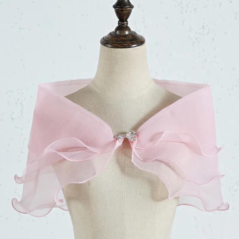 1PC Tule Kanten Sjaal Kant Korte Mouw Bolero Bruids Bruiloft Cape Elegante Avondjurk Sjaal Party Sjaal Banket Jurk Mantel - afbeelding 1