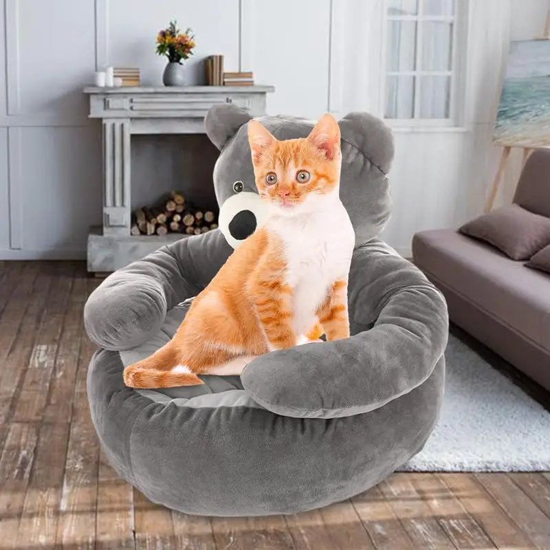 Pet Bed Super Soft Winter Warm Cute Bear Hug Cat Sleeping Mat Plush Large Puppy Dogs Cushion Sofa Comfort Pet Supplies For Small