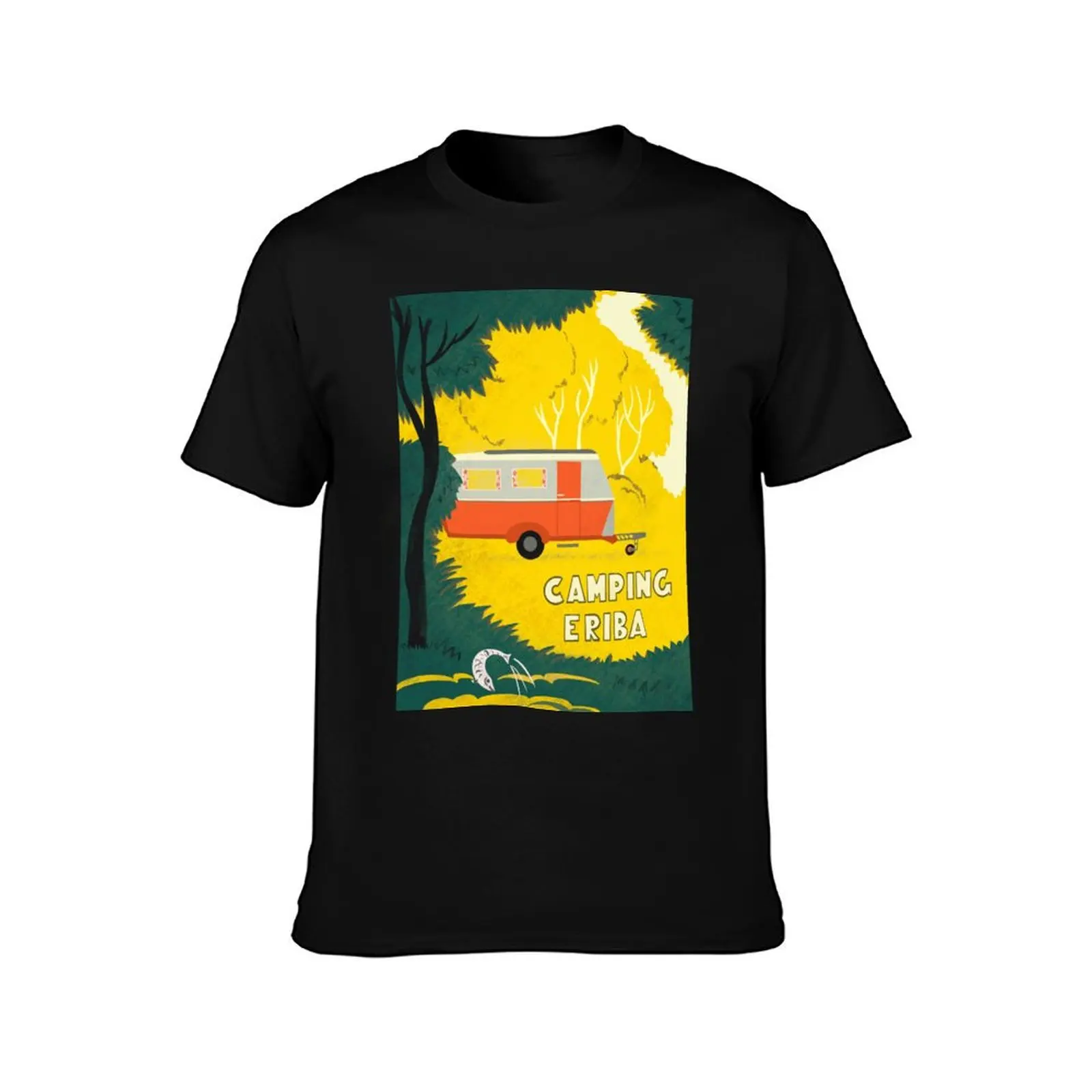 Vintage Caravan in Woodland T-Shirt t shirts for man graphic funny T-Shirt