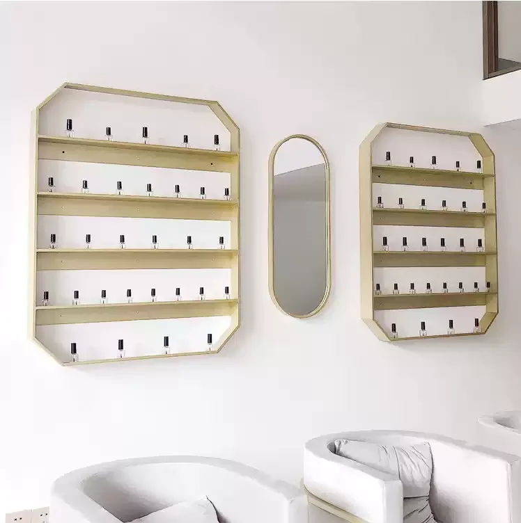 Modern simple wrought iron nail art shelf wall hanging Internet celebrity beauty shop multi-layer wall storage nail polish glue