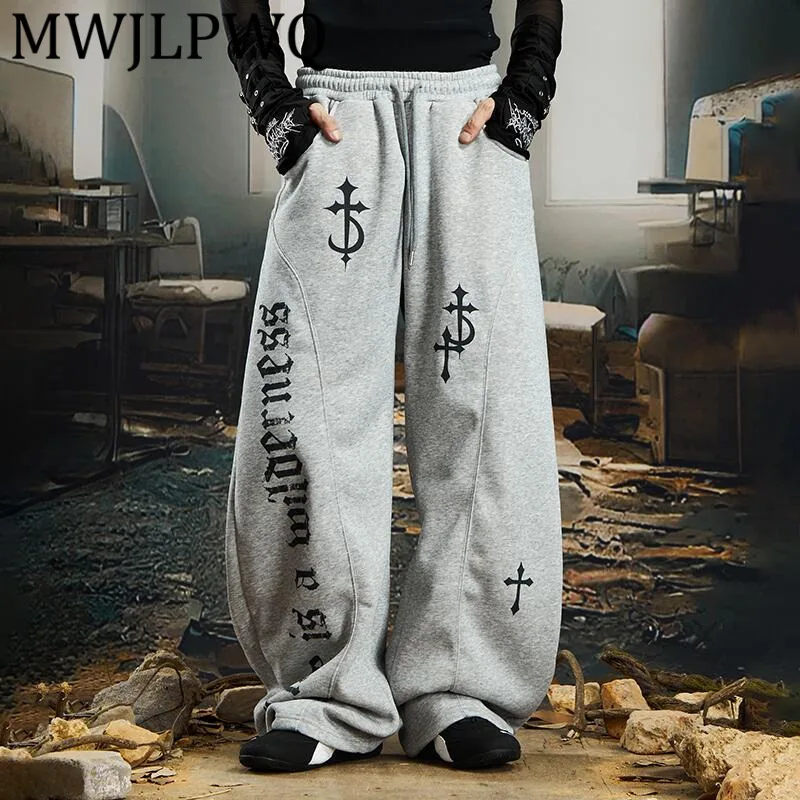 

MWJLPWQ винтажные утепленные флисовые спортивные штаны с эластичной резинкой на талии, мужские уличные теплые повседневные брюки унисекс 12733