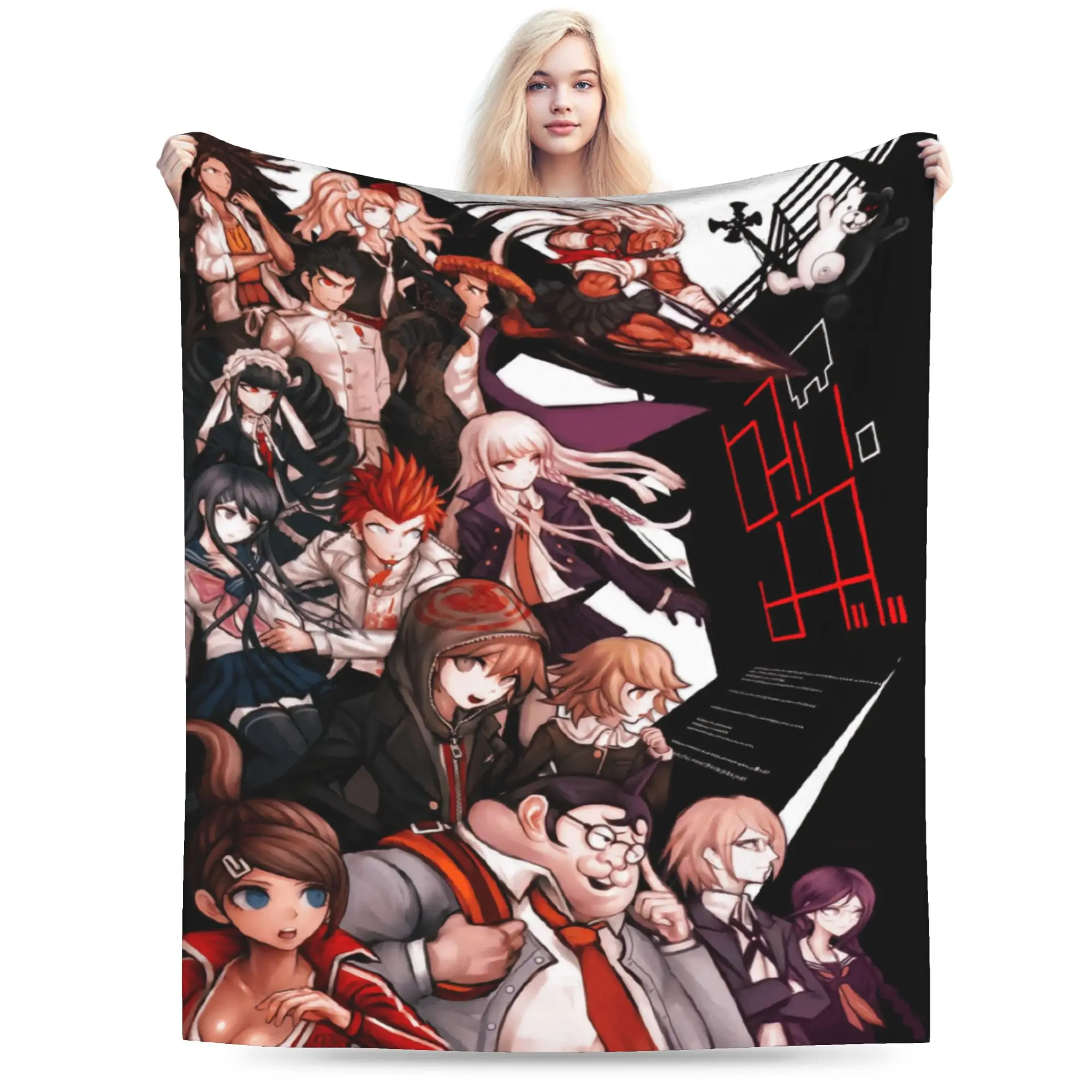Danganronpa Flannel Blanket Winter Nagito Komaeda The Ultimate Soft Durable Throw Blanket for Kids Couch Bed Sofa Bed Cover
