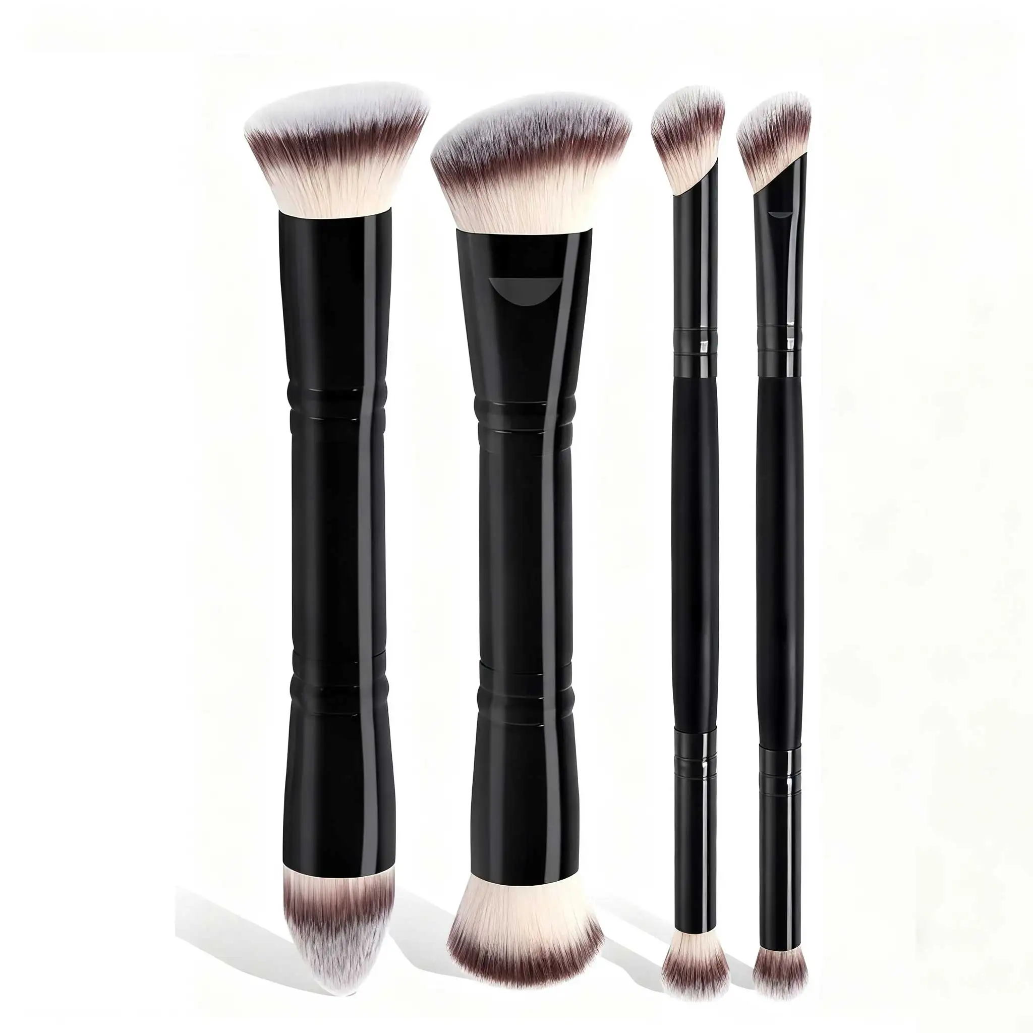 

4pcs Basic Makeup Brushes Set With Box Dual-ended Foundations Powder Blush Details for Eyeshadow Brushes Beginner Travel