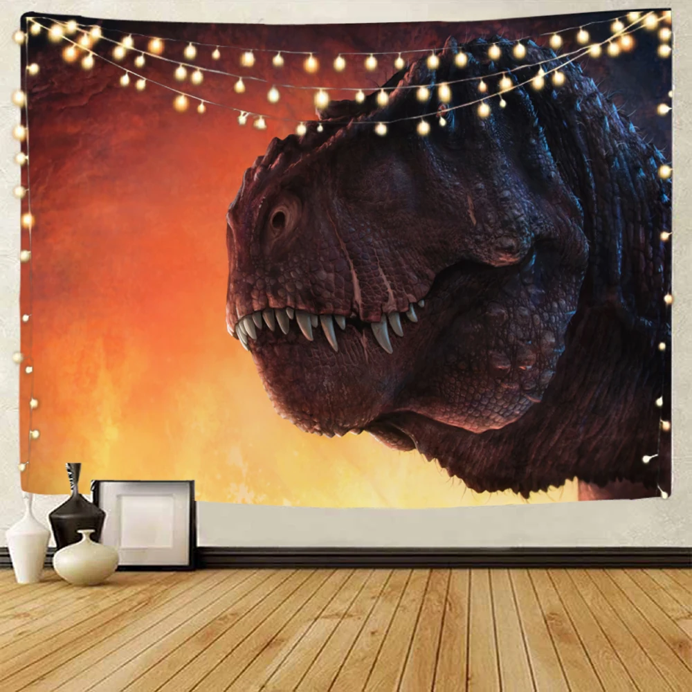 

Jurassic Park Dinosaur World Background Decoration tapestry Terrifying Tyrannosaurus Rex Background Decoration tapestry